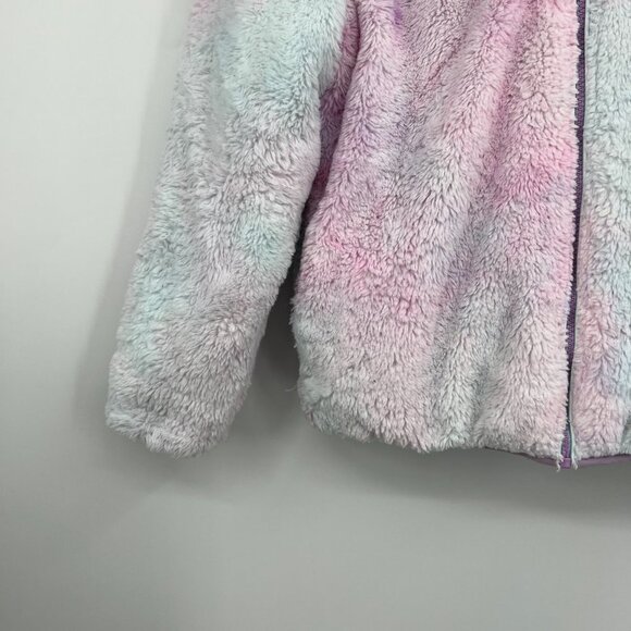 Eddie Bauer Coat Jacket Reversible Puffer Teddy Bear Girls size Large 14 16 Blue - Picture 13 of 16